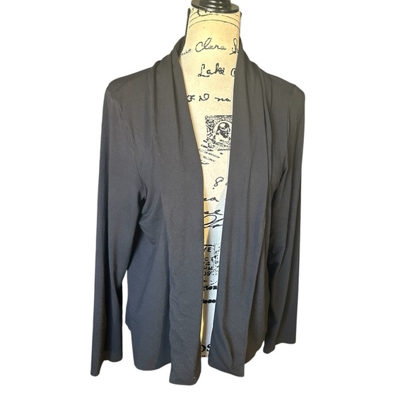 Eileen Fisher Open Front Loose Knit Cardigan Sz Lrg - Picture 1 of 9